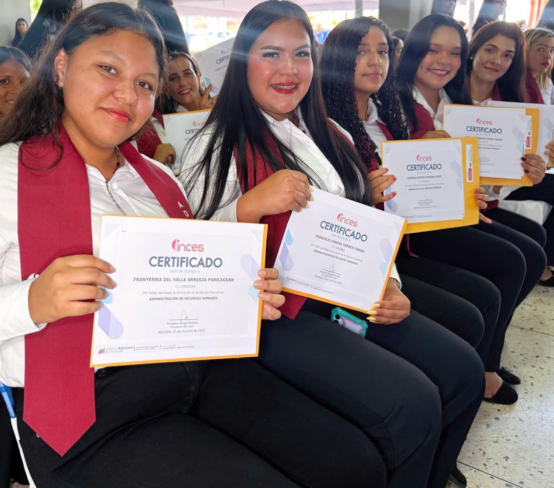 BOLÍVAR | Inces certificó a 170 trabajadores y emprendedores para impulsar el motor productivo