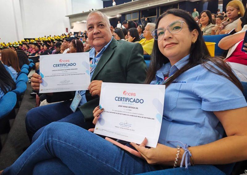 YARACUY | Inces otorgó certificaciones a trabajadores de Corpoelec y de la Empresa Minerales - inline