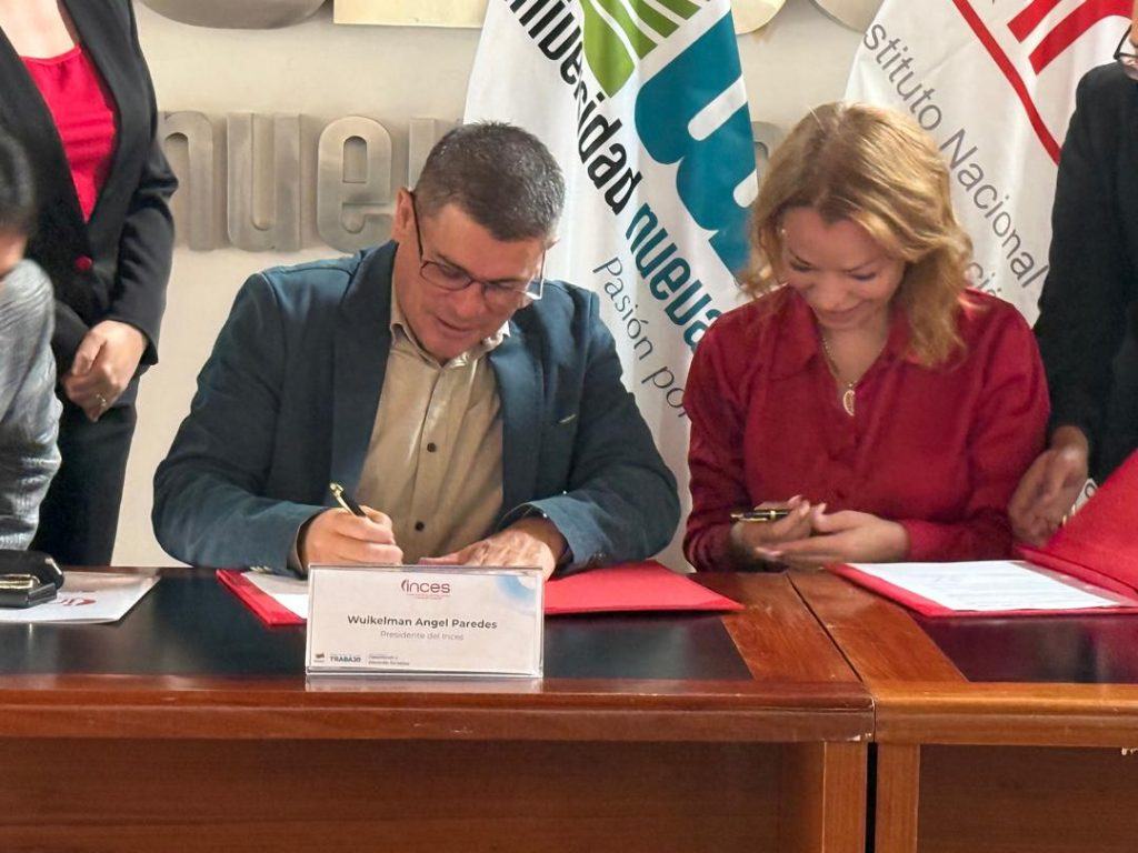 Inces firma alianza estratégica con universidades privadas